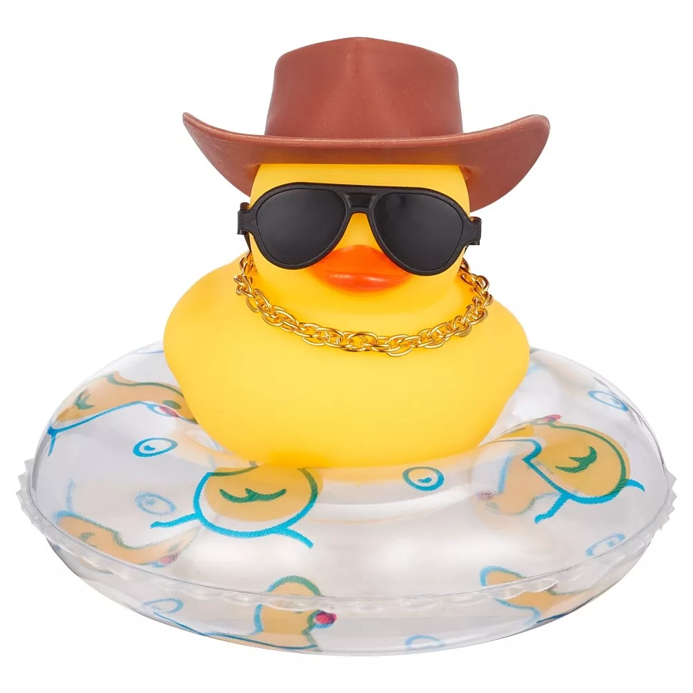 Rubber Yellow Duck, Hat Duck, Glasses Duck, Necklace Duck, Life