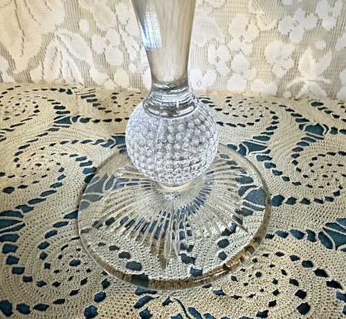 1940's Westmoreland English Hobnail Footed 8.25 Inch High Crystal Compote - Picture 3 of 3