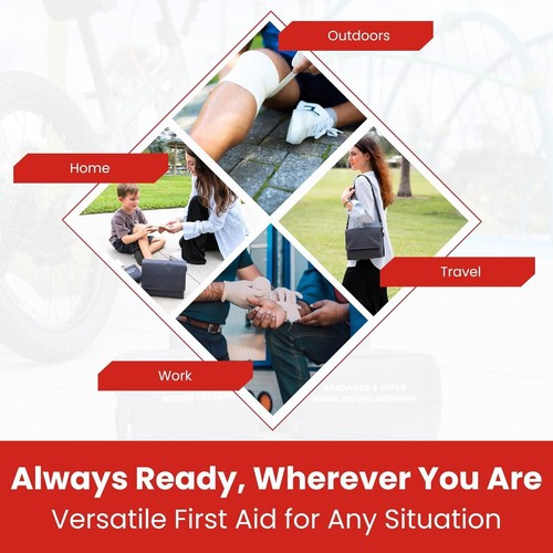 M2 BASICS Premium First Aid Kit (Includes 2 Mini Kits + Stylish Bag) Executive - Picture 7 of 9