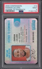2020-21 DAMIAN LILLARD CONTENDERS LICENSE TO DOMINATE SSP PSA 9 #10 CASE HIT