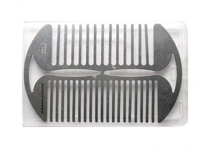 RAZOLUTION GERMAN SOLINGEN STAINLESS STEEL BEARD COMB - DOUBLE SIDED