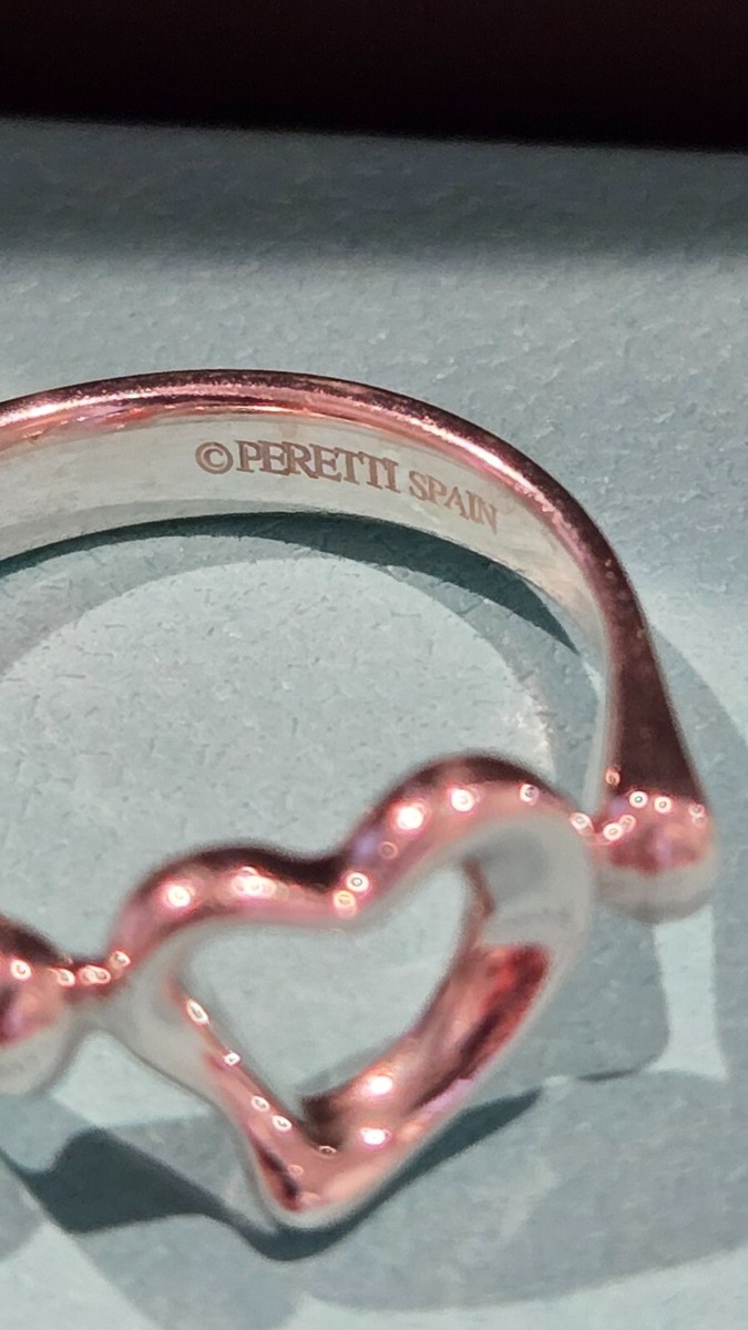 Tiffany & Co. Elsa Peretti Open Heart Ring .925 STERLING SILVER sz