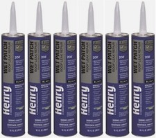 Henry HE208004 208 10.1 oz Wet Patch Roof Leak Cement Repair - Pack of 6 Tubes