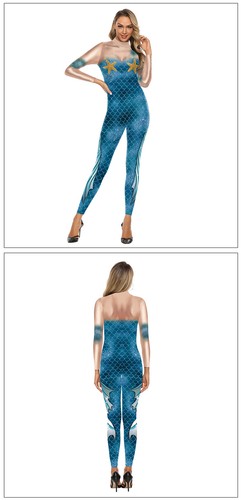 Sexy Body Funny Jumpsuits Halloween Animals Mermaid Punk Poison Lvy Bodysuits - Picture 21 of 25