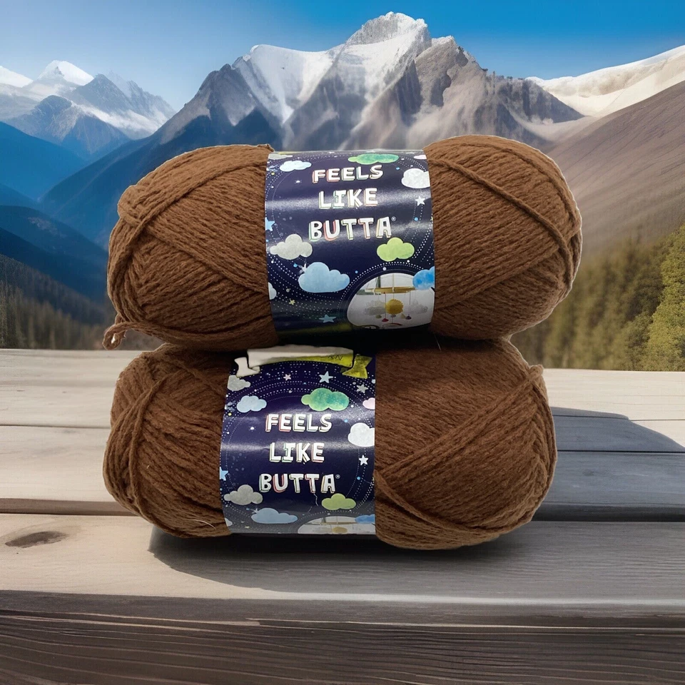 Fio Lion Brand Feels Like Butta "Marrom" 3 novelos #356 - Imagem 2 de 4