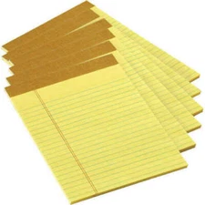 TOPS - Junior Legal Pads 5 x 8 Inches, 50 Sheets Each, Canary Yellow, Pack of 24