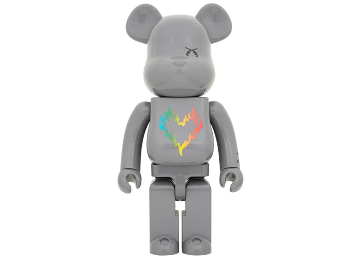 Roarguns 20th Anniversary 1000% Bearbrick Be@rbrick Heart Grey Gun 