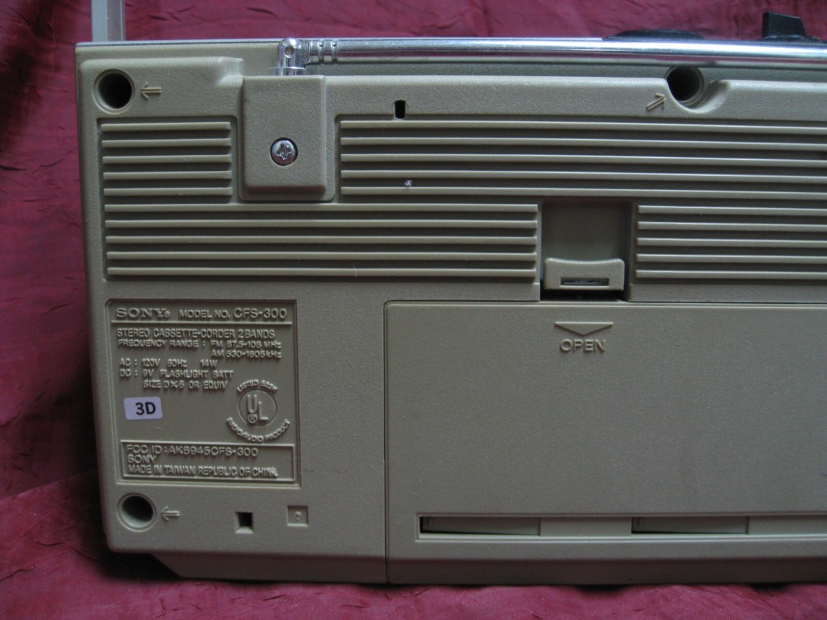 Vintage Sony CFS-300 Boombox AM FM Radio Cassette Player