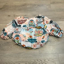 SHEIN Women’s Cropped Bubble Top Floral Shirt Garden Print Size Large L