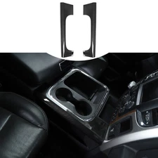 For 2010-2017 Dodge RAM Center Console Side Front Cup Holder Trim,Carbon Fiber
