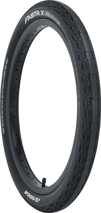 Tioga FastrX 24 x 1.75 Clincher Wire TPI 85 Black/Black Reflective BMX