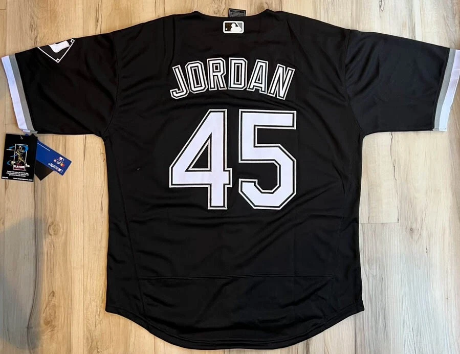 45 Michael Jordan Chicago White Sox Black Throwback Baseball Jersey