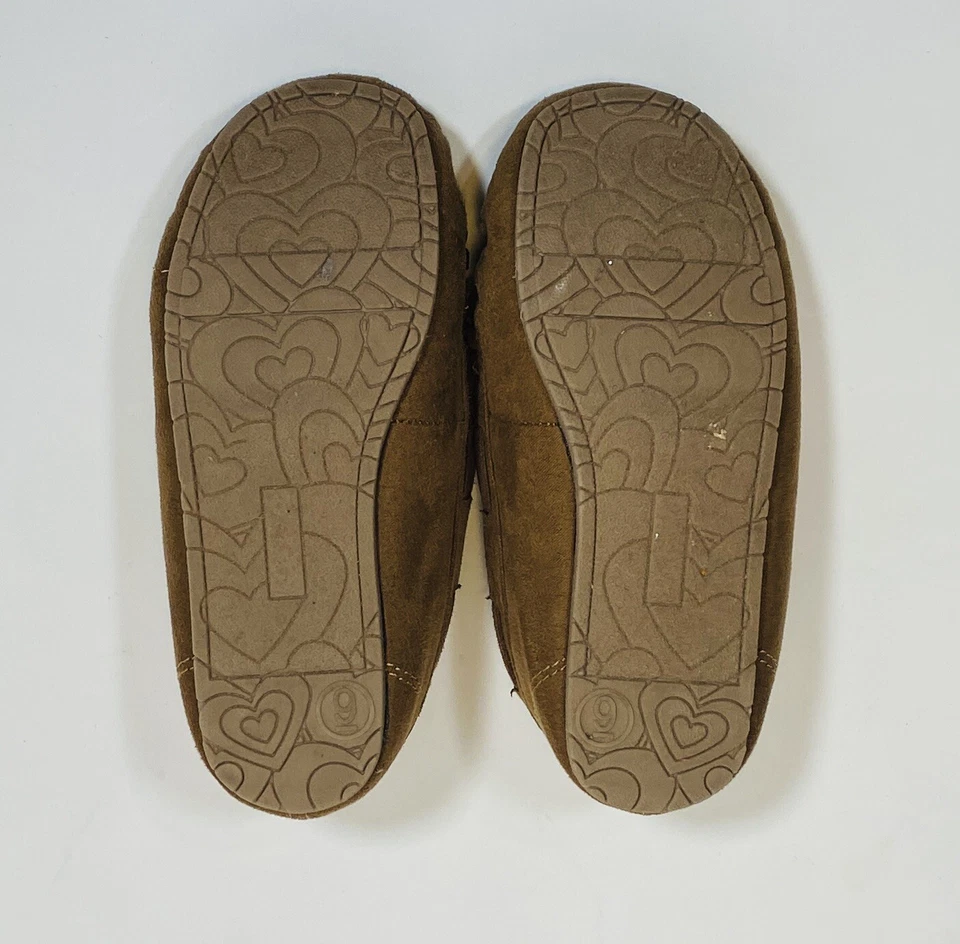 Slippers Girl's Toddler Size 9 brown shearling lined - Image 4 of 4