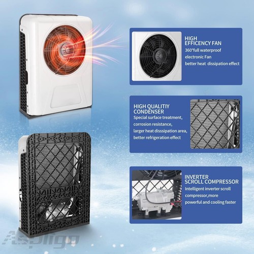 12V 12000 BTU Truck Cab Air Conditioner Split A/C For Semi Trucks Bus RV Caravan - Picture 10 of 14