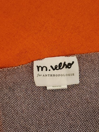 Anthropologie Marcello Velho Orange Cat 100% Cotton Knit Throw Blanket 49.5 x 54 - Picture 4 of 12