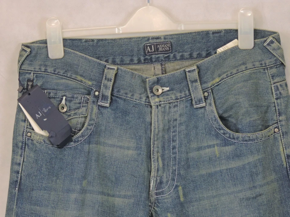 Aj ARMANI Distressed Weites Bein Jeans Größe W31 X 36L D5P41CM CR013 Aa 03 - Bild 2 von 4