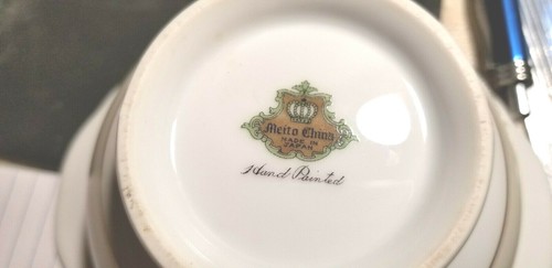 Vintage Meito China Sugar Bowl Bottom ONLY Gold Trim & Design + flowers  - Picture 6 of 6
