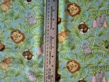 JUNGLE BABIES ANIMAL NURSERY PRINT 100 COTTON FABRIC 34X43 INCHES