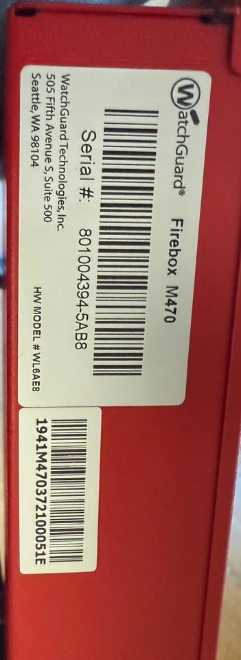 Switch WatchGuard Firebox M470 8 puertos Gigabit Ethernet Foto 2 de 3