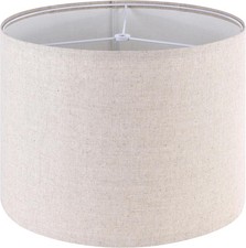 Beige Medium Drum Lamp Shade for Table Lamps Floor Lamps- 13 x 13 Bottom x 10 Hi