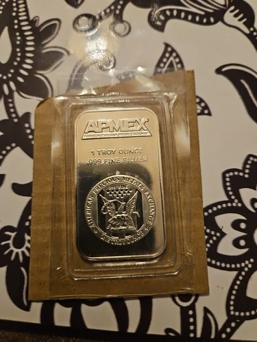 APMEX One Troy Ounce 1 oz Silver Bar  .999 Fine (Protective Wrap)