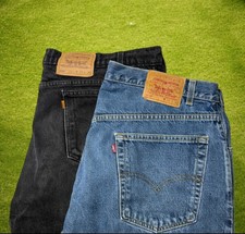 Vintage Levi  s Jeans Men  s Size 42x30 Lot of 2 Bundle Orange Tab Black Blue 90s