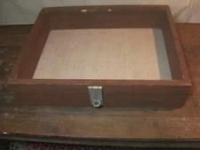 Countertop Mercantile vintage wood glass top display case 21"x17"x approx.4"