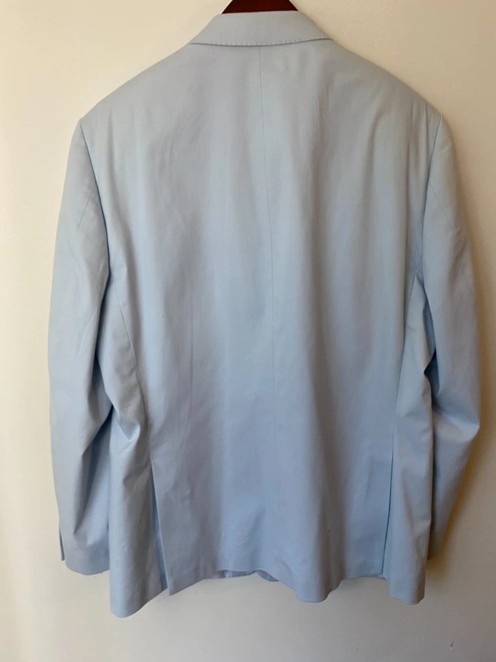 Lauren Ralph Lauren Men’s 44R Slim Fit Powder Blue Cotton Suit - Image 2 of 4
