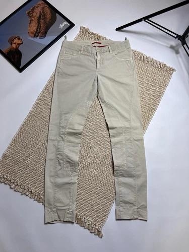 Pantalon court femme Prada beige taille basse à poignets Designer coton lin