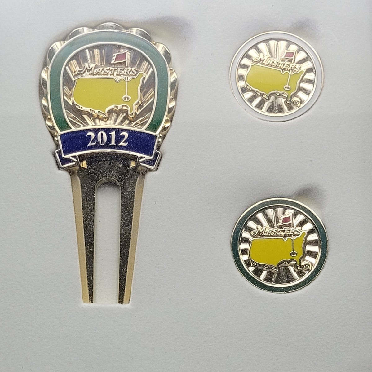 masters divot tool set 2012年 Masters Tournament Divot Tool Set 2012 Augusta Golf Ball