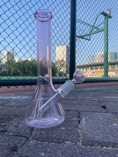 10" Color Glass Bong Medium Filter Recycler Smoking Glass Water Pipe 14.5mm