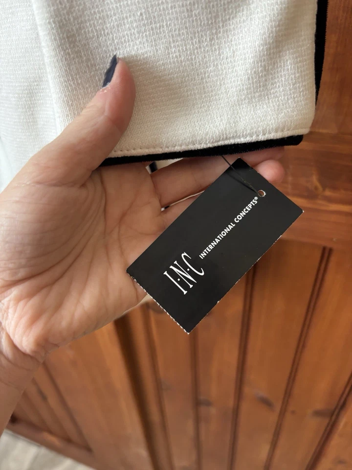 Chaquetón INC International Concepts blanco para mujer talla pequeña 100 % algodón nuevo con etiquetas Foto 3 de 4