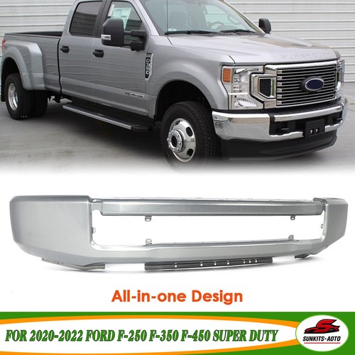Front Bumper Face Bar For 2020-22 Ford F-250 F-350 F450 Super Duty Iconic Silver