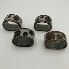 set 4 napkin rings Veracruz Pottery by Ken Edwards Studio Tonala MEXICO