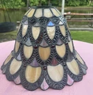 Antiques Roadshow Dale Tiffany Peacock Series-Stained Glass Lamp Shade TT70110
