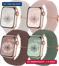4 Pack Braided Solo Loop for Apple Watch Bands 38/40/41/42/44/45/46/49mm