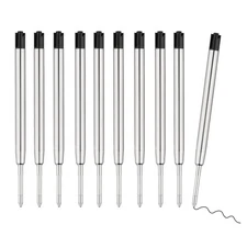 10 Pcs Replaceable Ballpoint Pen Refills, Black Ink Refill, 1mm Medium Refill