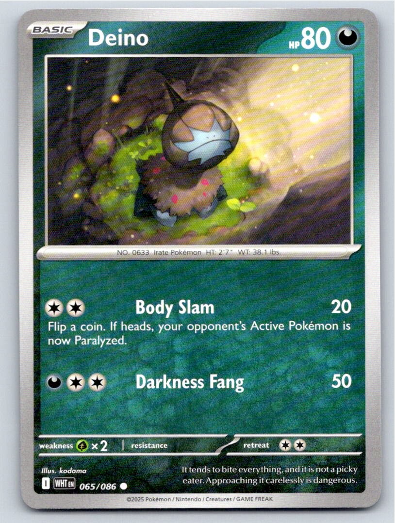 2025 POKEMON DEINO WHITE FLARE 065/086 C NM A55961 FREE S&H