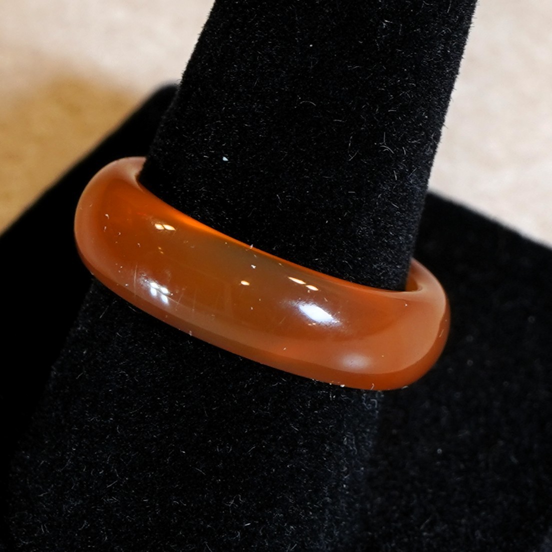 Solid Carnelian Band 925 Silver Ring - image 1