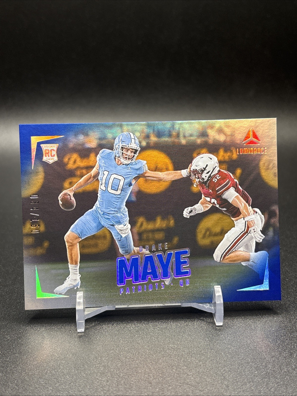 2024 Panini Luminance #177 Drake Maye Rookie Silver Blue /150 Patriots RC SP