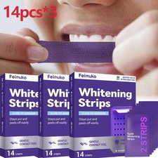 1-3Pcs Purple Teeth Whitening Strips   Peroxide Free  Enamel-Safe, 14 Count NEW