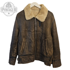 Vintage B3 B-3 Brown Shearling Sheepskin Leather Aviator Bomber Flight Jacket