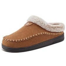 Mens Slippers Warm Moccasin Memory Foam House Shoes Indoor Outdoor Fuzzy Plus...