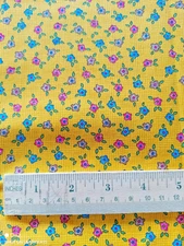 Yellow Blue Pink Purple Floral Playmates  Little Quilts 4 Peter Pan Fabrics BTHY