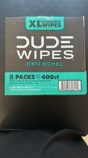 DUDE Wipes XL Flushable Wipes Mint Chill 8 Packs 400 Ct Total.