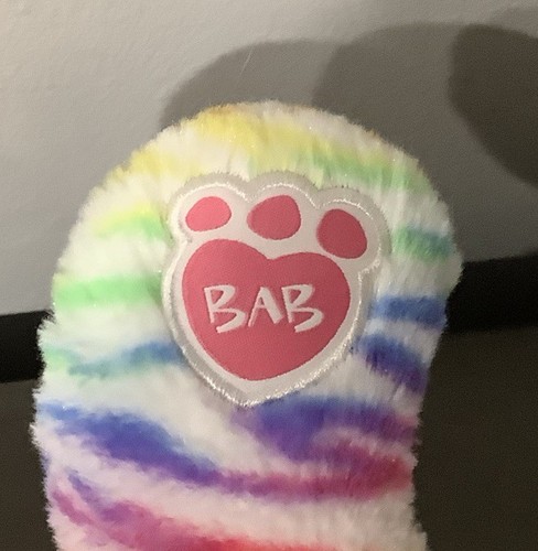 Build-A- Bear BAB Neon Rainbow Cat Kittycorn 17 In Plush Tiger Bear - Picture 5 of 11