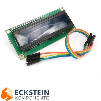 LCD 1602 I2C HD44780 Modul 16x2 Display Anzeige Arduino Raspberry + 4 Pin Kable
