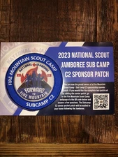 Boy Scout 2023 National Jamboree Sub Camp C2 Sponsor Patch