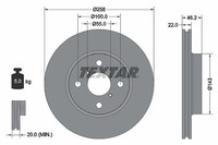 2X Textar Bremsscheibe Vorderachse U.A. FüR Daihatsu, Toyota