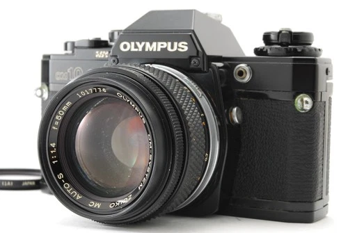 Olympus OM10 SLR Camera Black/ MC AUTO-S 50mm f/1.4 "Near Mint" 6627 Japan Made